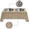 Show in main carousel: THE LICKER STORE Serenity 6.9-in Elevated Dog & Cat Wicker with Two Stainless Steel Bowls, Medium: 2.2-cup, Almond slide 4 of 6