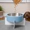 Show in main carousel: THE LICKER STORE Intersecta Concrete & Stainless Steel Dog & Cat Bowl with Metal Stand, Medium: 2-cup, Blue/White slide 3 of 9