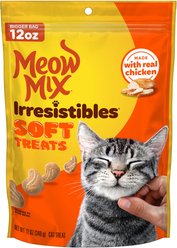 Meow Mix Irresistibles White Meat Chicken Soft & Chewy Cat Treats, 12-oz bag slide 1 of 8
