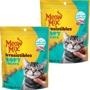 MEOW MIX Irresistibles Soft Salmon Cat Treats, 6-oz bundle - Chewy.com
