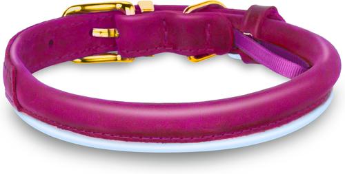 Show full view: OOPSDOGGY Soft Padded Rolled Leather Reflective Dog Collar, Pink, Small: 10 to 13-in neck, 3/5-in wide slide 2 of 6