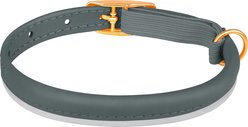 OOPSDOGGY Rolled Leather Reflective Cat Collar with Bell & Safety Elastic Strap, Denim, 8 to 11-in neck, 3/8-in wide slide 2 of 8