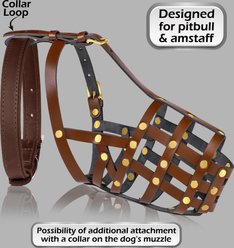 OOPSDOGGY Breathable Secure Basket Leather German Shepherd Dog Muzzle, Brown, Medium slide 2 of 7