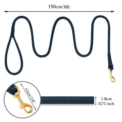 Show full view: OOPSDOGGY Outdoor Rolled Leather Reflective Walking Running Dog Leash, Blue, Medium/Large: 6-ft long, 3/4-in wide slide 2 of 8