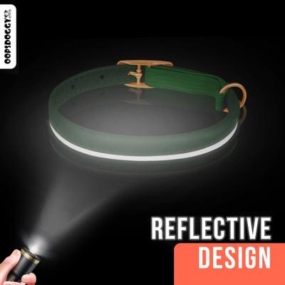 Show full view: OOPSDOGGY Rolled Leather Reflective Cat Collar with Bell & Safety Elastic Strap, Brown, 8 to 11-in neck, 3/8-in wide slide 4 of 9