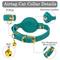 Show in main carousel: OOPSDOGGY Lightweight GPS Leather Apple Air Tag Holder Cat Collar with Bell, Aquamarine, 8 to 11-in neck, 1/2-in wide slide 3 of 6