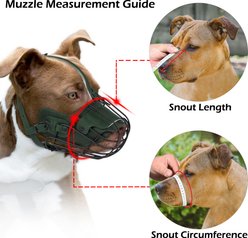 OOPSDOGGY Breathable Secure Basket Leather Metal Reflective Pitbull Dog Muzzle, Camel slide 2 of 8