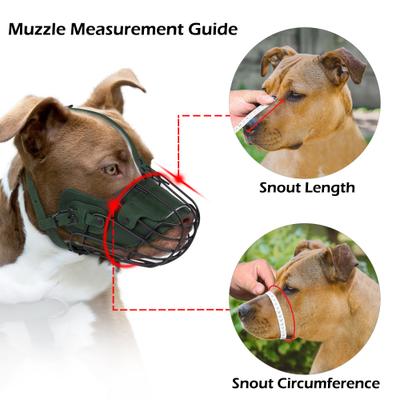 Show full view: OOPSDOGGY Breathable Secure Basket Leather Metal Reflective Pitbull Dog Muzzle, Black slide 4 of 8