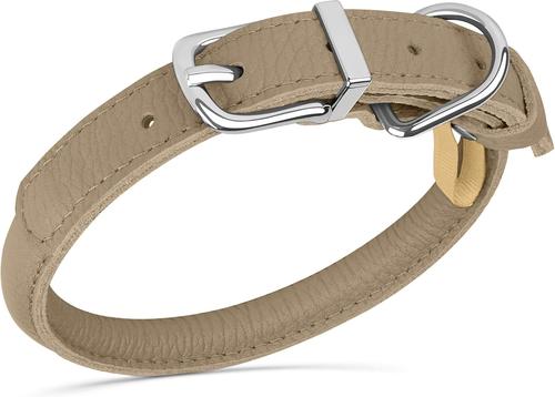 Show full view: OOPSDOGGY Soft Rolled Leather Dog Collar, Beige, XX-Small: 7 to 9-in neck, 3/8-in wide slide 5 of 8