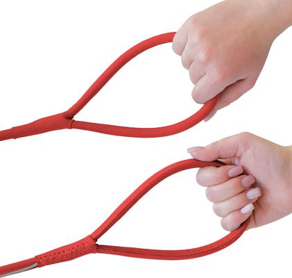 Show full view: OOPSDOGGY Outdoor Rolled Leather Reflective Walking Running Dog Leash, Red, Medium/Large: 6-ft long, 3/4-in wide slide 4 of 8