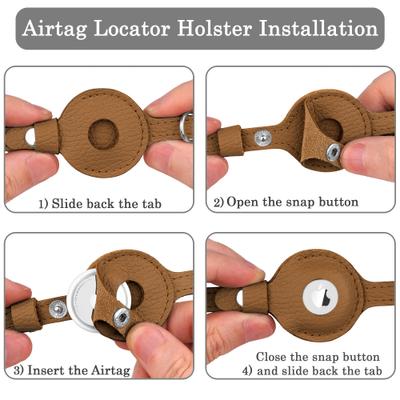 Show full view: OOPSDOGGY Indoor & Outdoor Non Breakaway AirTag Holder Cat Collar with Bell, Brown, 8 to 11-in neck, 1/2-in wide slide 4 of 9