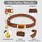 Show in main carousel: OOPSDOGGY Rolled Leather Reflective Cat Collar with Bell & Safety Elastic Strap, Brown, 8 to 11-in neck, 3/8-in wide slide 5 of 9