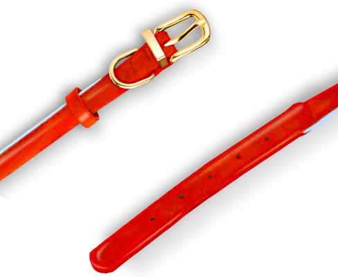 Show full view: OOPSDOGGY Soft Padded Rolled Leather Reflective Dog Collar, Red, Small: 10 to 13-in neck, 3/5-in wide slide 5 of 6