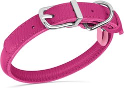OOPSDOGGY Soft Rolled Leather Dog Collar, Pink, XX-Small: 7 to 9-in neck, 3/8-in wide