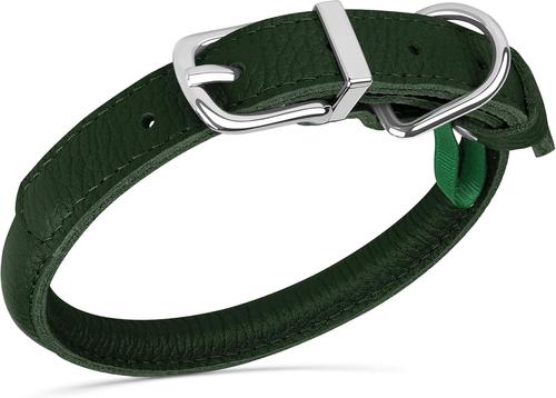 Show full view: OOPSDOGGY Soft Rolled Leather Dog Collar, Green, X-Small: 8 to 11-in neck, 3/8-in wide slide 6 of 8