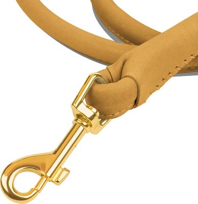 Show full view: OOPSDOGGY Outdoor Rolled Leather Reflective Walking Running Dog Leash, Camel, Medium/Large: 6-ft long, 3/4-in wide slide 5 of 8