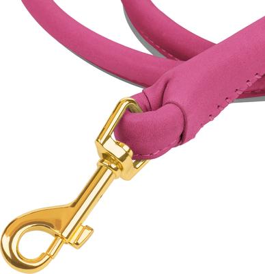 Show full view: OOPSDOGGY Outdoor Rolled Leather Reflective Walking Running Dog Leash, Pink, Small: 6-ft long, 3/8-in wide slide 5 of 8