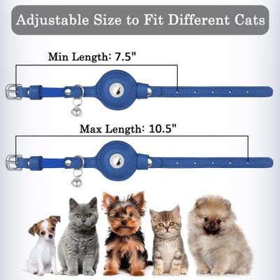 Show full view: OOPSDOGGY Indoor & Outdoor Non Breakaway AirTag Holder Cat Collar with Bell, Blue, 8 to 11-in neck, 1/2-in wide slide 5 of 9