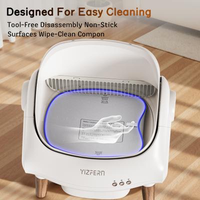 Show full view: YIZFERN Open-Top Self Cleaning Cat Litter Box, White/Wooden, 22-in slide 5 of 10