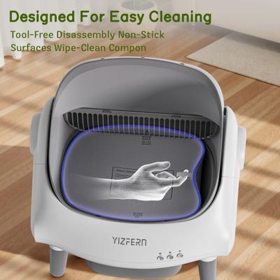 Show full view: YIZFERN Open-Top Self Cleaning Cat Litter Box, White/Gray, 22-in slide 5 of 10