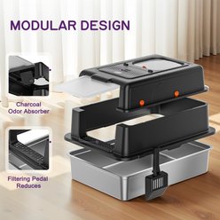 YIZFERN XXX-Large Covered Cat Litter Box, Black, 28-in slide 2 of 8