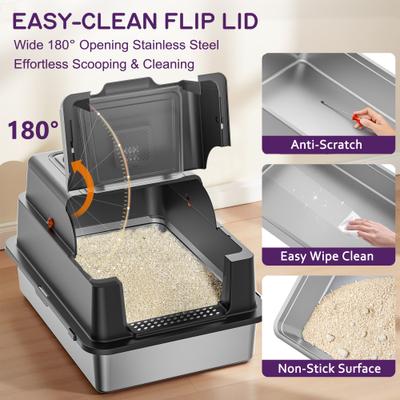 Show full view: YIZFERN XXX-Large Covered Cat Litter Box, Black, 28-in slide 5 of 9