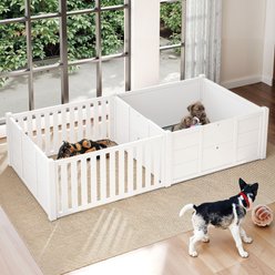 Wooflex Indoor 3-in-1 Whelping Box Dog Pen with Waterproof Mat & Dividers