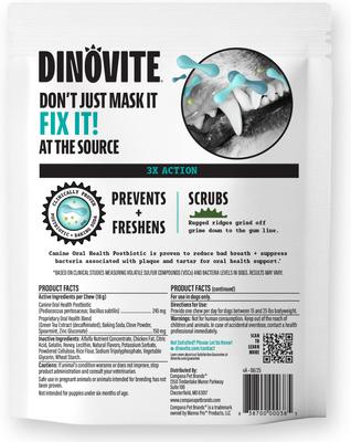 Show full view: Dinovite Triple Action Oral Care Dog Dental Chew Treats, Small, 19-oz, 30 count slide 3 of 10
