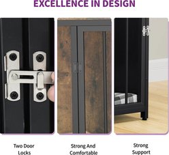 Wooflex End Table with Divider & Drawer, Lockable Cage TV Stand Dog Crate Furniture, Grey, Medium: 40 inch slide 2 of 5