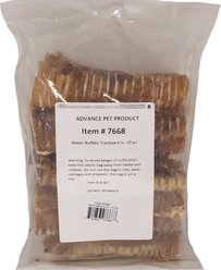 Advance Pet Product 6-in Water Buffalo Trachea Natural Dog Chew Treats, 10 count