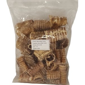 Advance Pet Product Water Buffalo Trachea Bites Natural Dog Chew Treats, 1-lb bag