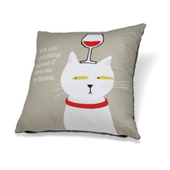 Up Country It's Not Drinking Alone if the Cat is Home Pillow