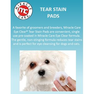 Miracle Care Tear Stain Pads Eye Care for Dogs & Cats, 90 Count