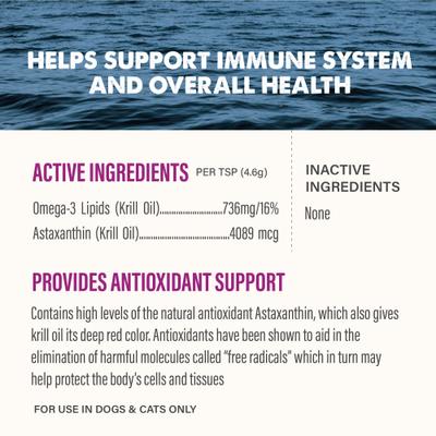 Show full view: Grizzly Krill Oil Health Supplement for Dogs & Cats, 8-fl oz bottle slide 4 of 12