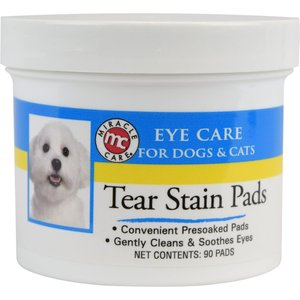 Miracle Care Tear Stain Pads Eye Care for Dogs & Cats, 90 Count