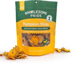 Wholesome Pride Pet Treats Pumpkin Slices Dehydrated Dog Treats, 10-oz bag