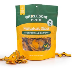 Wholesome Pride Pet Treats Pumpkin Slices Dehydrated Dog Treats, 10-oz bag