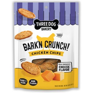 THREE DOG BAKERY Bark'N Crunch! Chicken Chips Cheese Flavor