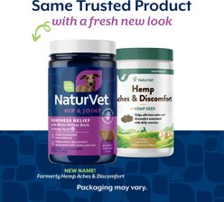NaturVet Soreness Relief with Hemp Bacon & Chicken Flavor Hip & Joint Supplement for Dogs, 60 count slide 2 of 8