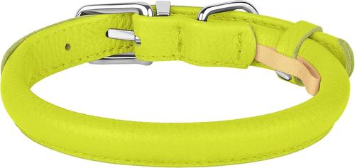 Show full view: OOPSDOGGY Soft Rolled Leather Dog Collar, Lime Green, XX-Small: 7 to 9-in neck, 3/8-in wide slide 5 of 6