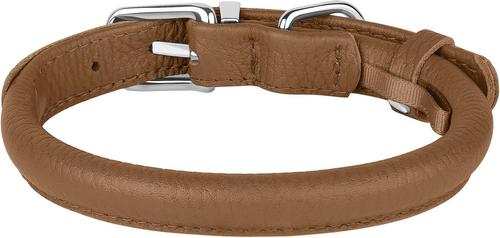 Show full view: OOPSDOGGY Soft Rolled Leather Dog Collar, Brown, X-Large: 17 to 21-in neck, 3/4-in wide slide 7 of 8