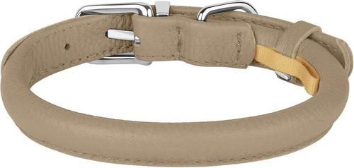 Show full view: OOPSDOGGY Soft Rolled Leather Dog Collar, Beige, XX-Small: 7 to 9-in neck, 3/8-in wide slide 7 of 8