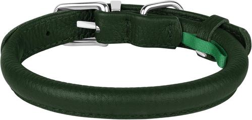 Show full view: OOPSDOGGY Soft Rolled Leather Dog Collar, Green, X-Small: 8 to 11-in neck, 3/8-in wide slide 7 of 8