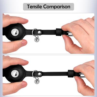 Show full view: OOPSDOGGY Indoor & Outdoor Non Breakaway AirTag Holder Cat Collar with Bell, Black, 8 to 11-in neck, 1/2-in wide slide 6 of 9