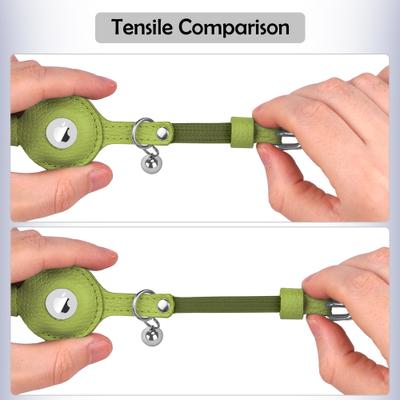 Show full view: OOPSDOGGY Indoor & Outdoor Non Breakaway AirTag Holder Cat Collar with Bell, Olive Green, 8 to 11-in neck, 1/2-in wide slide 6 of 9