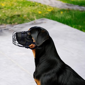 OOPSDOGGY Adjustable Breathable Wire Basket Metal Rottweiler Dog Muzzle, Black