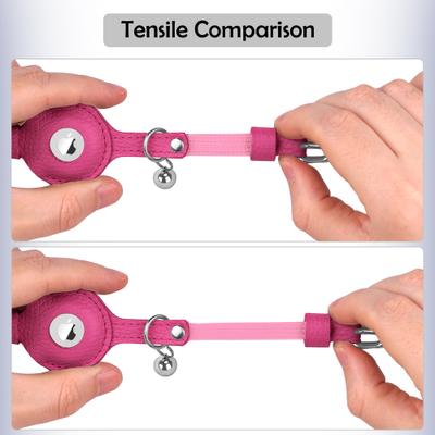 Show full view: OOPSDOGGY Indoor & Outdoor Non Breakaway AirTag Holder Cat Collar with Bell, Pink, 8 to 11-in neck, 1/2-in wide slide 7 of 10