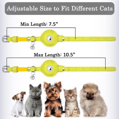 Show full view: OOPSDOGGY Indoor & Outdoor Non Breakaway AirTag Holder Cat Collar with Bell, Yellow, 8 to 11-in neck, 1/2-in wide slide 6 of 9