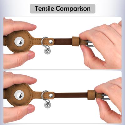 Show full view: OOPSDOGGY Indoor & Outdoor Non Breakaway AirTag Holder Cat Collar with Bell, Brown, 8 to 11-in neck, 1/2-in wide slide 6 of 9