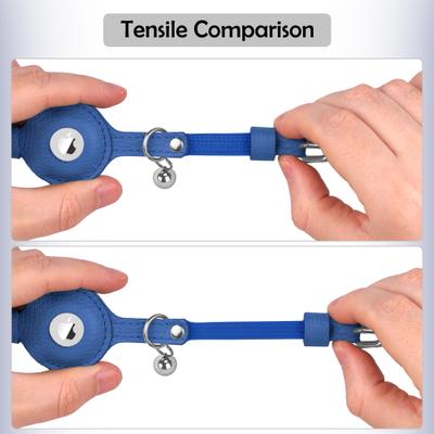 Show full view: OOPSDOGGY Indoor & Outdoor Non Breakaway AirTag Holder Cat Collar with Bell, Blue, 8 to 11-in neck, 1/2-in wide slide 6 of 9